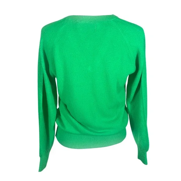 Vintage Augusta National Golf Shop Sweater Women M Green Masters V-Neck USA RARE - Picture 4 of 8